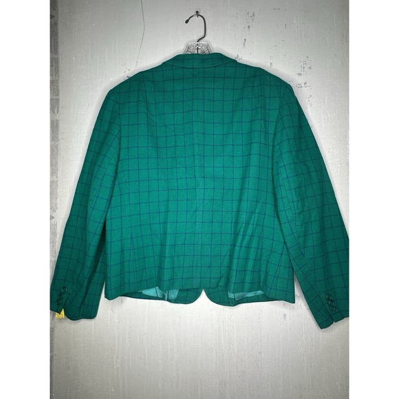 Vintage Pendleton Green Wool Blazer Jacket w/ Matching Skirt | Tagged Size: 22W - Picture 9 of 16